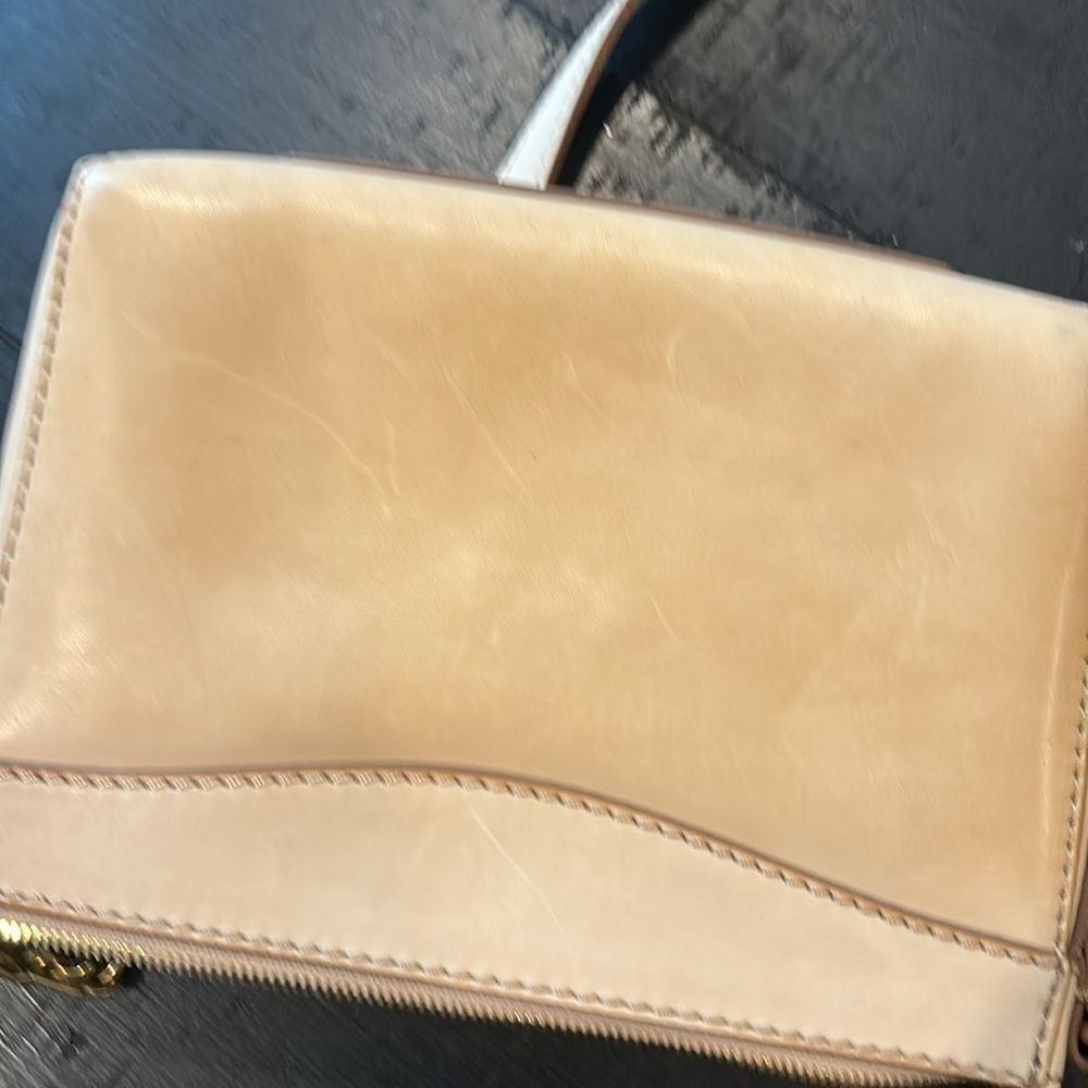 J. Crew Cream Tan Leather Crossbody Classy Gold Hardware Crossbody Bag Purse‌‌‌‍ - Picture 16 of 16